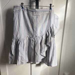 A New Day A-Line Striped Skirt - Light Blue and White